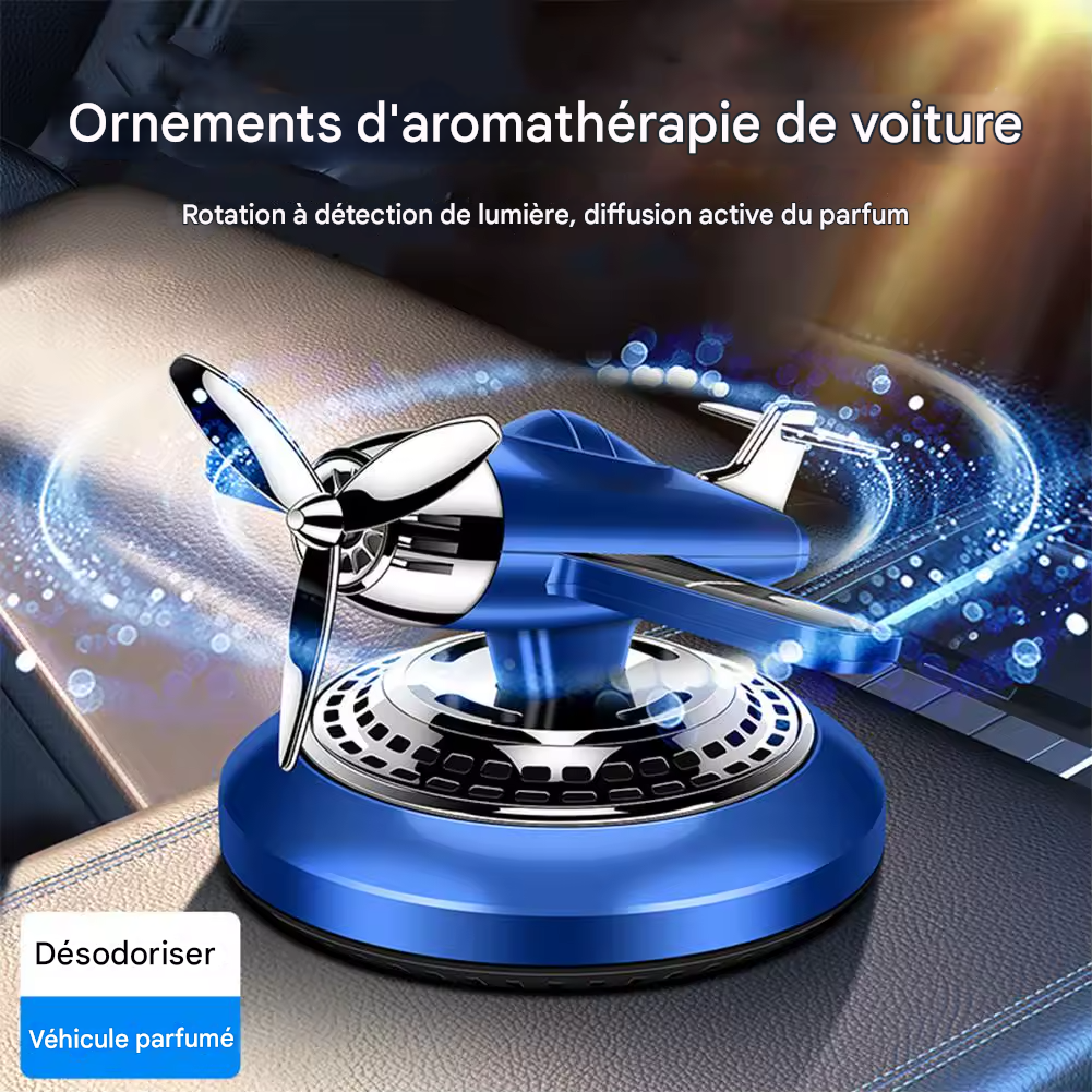 Désodorisant solaire pour voiture, diffuseur d'aromathérapie automatique style avion