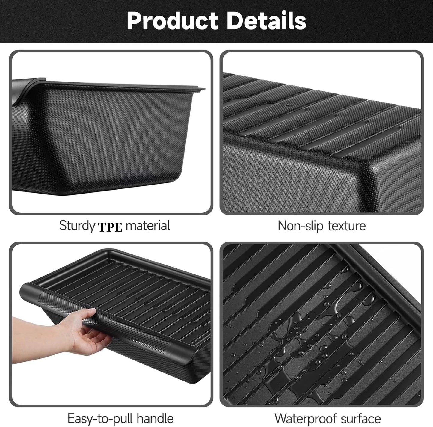 Under Seat Storage Tray for Tesla Model Y 2021 2022 2023 2024, Car Front Seat Hidden Drawer Bins Non Slip with Lid Cover