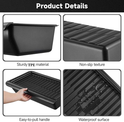 Under Seat Storage Tray for Tesla Model Y 2021 2022 2023 2024, Car Front Seat Hidden Drawer Bins Non Slip with Lid Cover