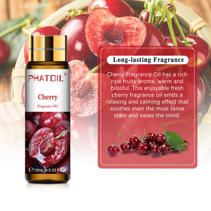 PHATOIL 10ml Sweet Fruity Fragrance Oil For Aromatherapy DIY Candle Cherry Apple Strawberry Mango Coconut Fragrance Aroma Oils
