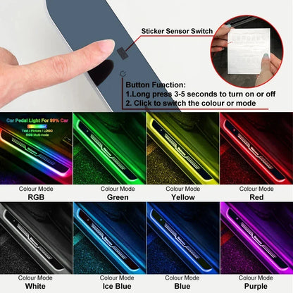 Customizable Car Door Sill Light Universal Threshold Welcome Lamp Open The Door Start The Car Atmosphere Light With Induction