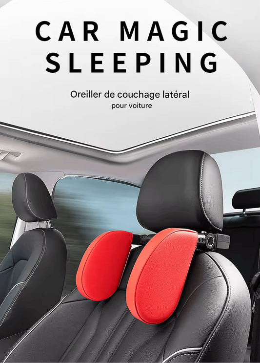 🏷️Oreiller latéral de voiture 180° rotatif et réglable – Coussin de nuque mémoire de forme pour passager arrière
