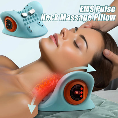 EMS Electric Neck Massager Cervical Point Massage Pillow Massager Relax Pillow Sleep Hot Compress Neck Care Massage Pain Relief