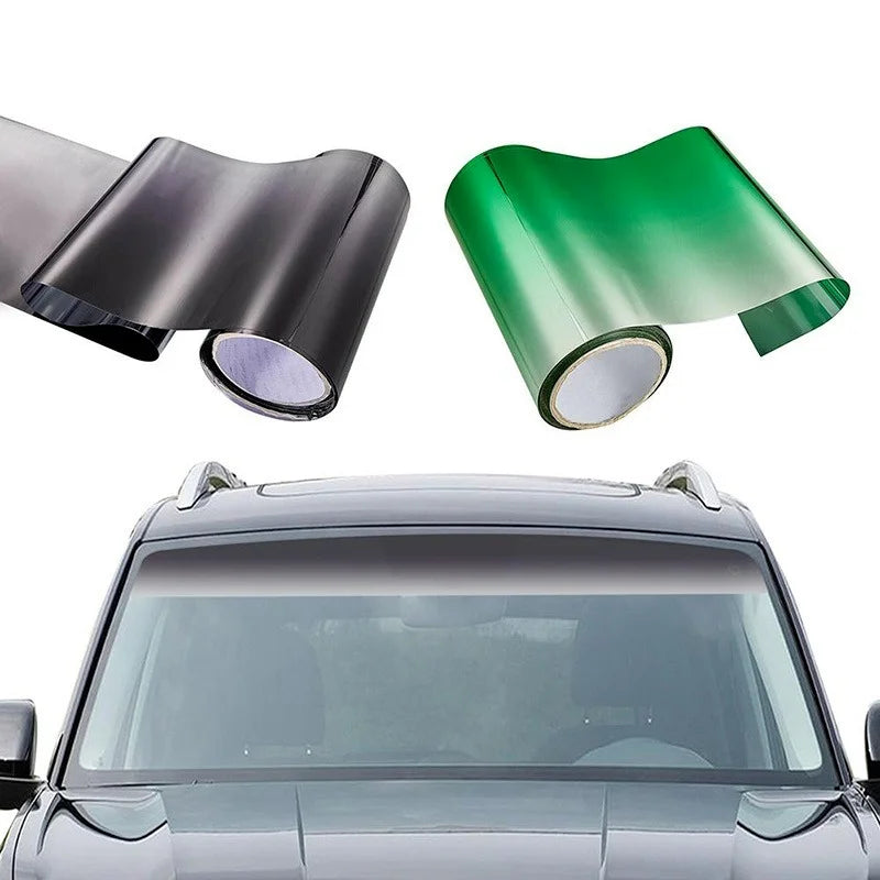 🏷️Film Pare-Soleil Dégradé pour Pare-Brise Avant – Autocollant Adhésif Anti-UV, Couleur Changeante, 20×150 cm