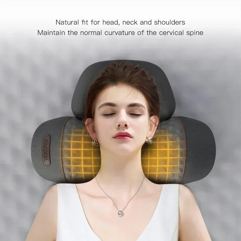 Electric Massager Cervical Pillow Hot Compress Vibration Massage Neck Traction Relax Sleeping Pillow Spine Support Normal