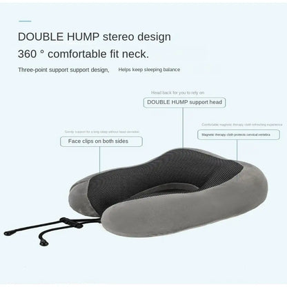 Coussin de voyage en mousse mémoire – Oreiller ergonomique en U pour soutien de la nuque