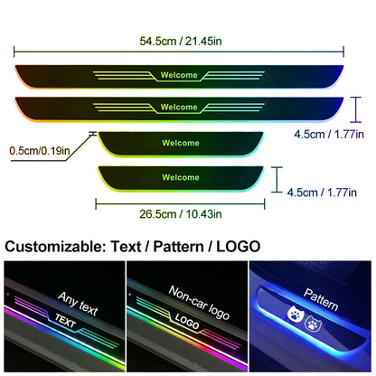 Customizable Car Door Sill Light Universal Threshold Welcome Lamp Open The Door Start The Car Atmosphere Light With Induction