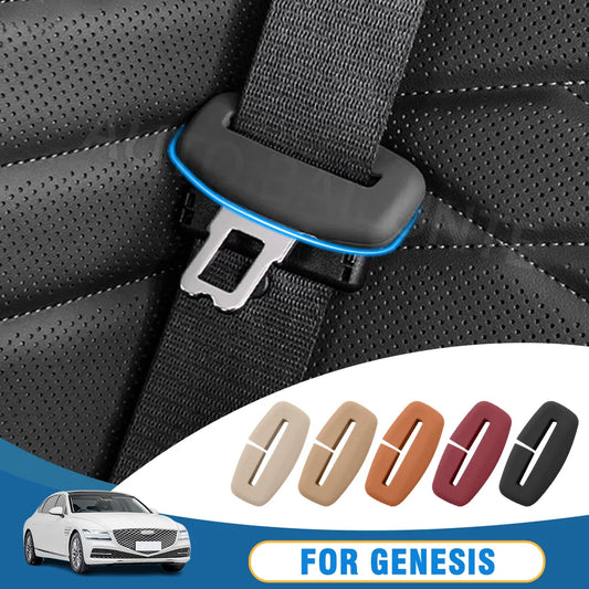 🏷️Lot de 2 Protège-Boucles de Ceinture de Sécurité en Silicone Souple – Accessoires Compatibles GENESIS GV60 GV70 GV80 G70 G80 G90 Coupe 3.8