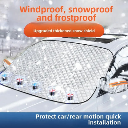 🏷️Bâche Pare-Brise Anti-Neige Voiture avec Aimants – Protection Hiver & Été, Anti-Givre et Pare-Soleil, Polyester Imperméable