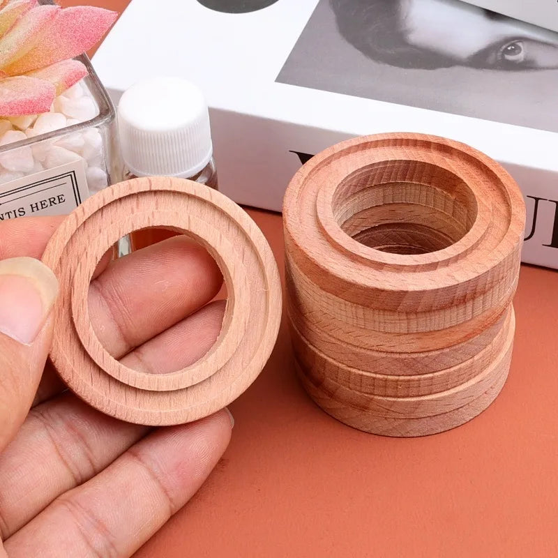 Circular Wood Essential Oil Aromatherapy Expanded Wood 5/10Pcs Air Freshener Replacement Fragrance Perfume Refill Natural Beech