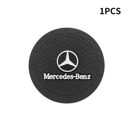 1/2pcs Non-slip Car Water Cup Pad Coaster Rubber Mat For Mercedes Benz B/C/E/S Class A Class C200L GLC GLK CLA Accessories