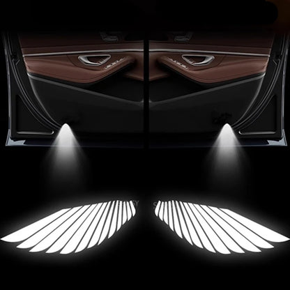 2Pcs Car Angel Wings Wireless Auto Door Welcome Courtesy Shadow Projector Lamp LED Light Accessories Universal Vehicle Models