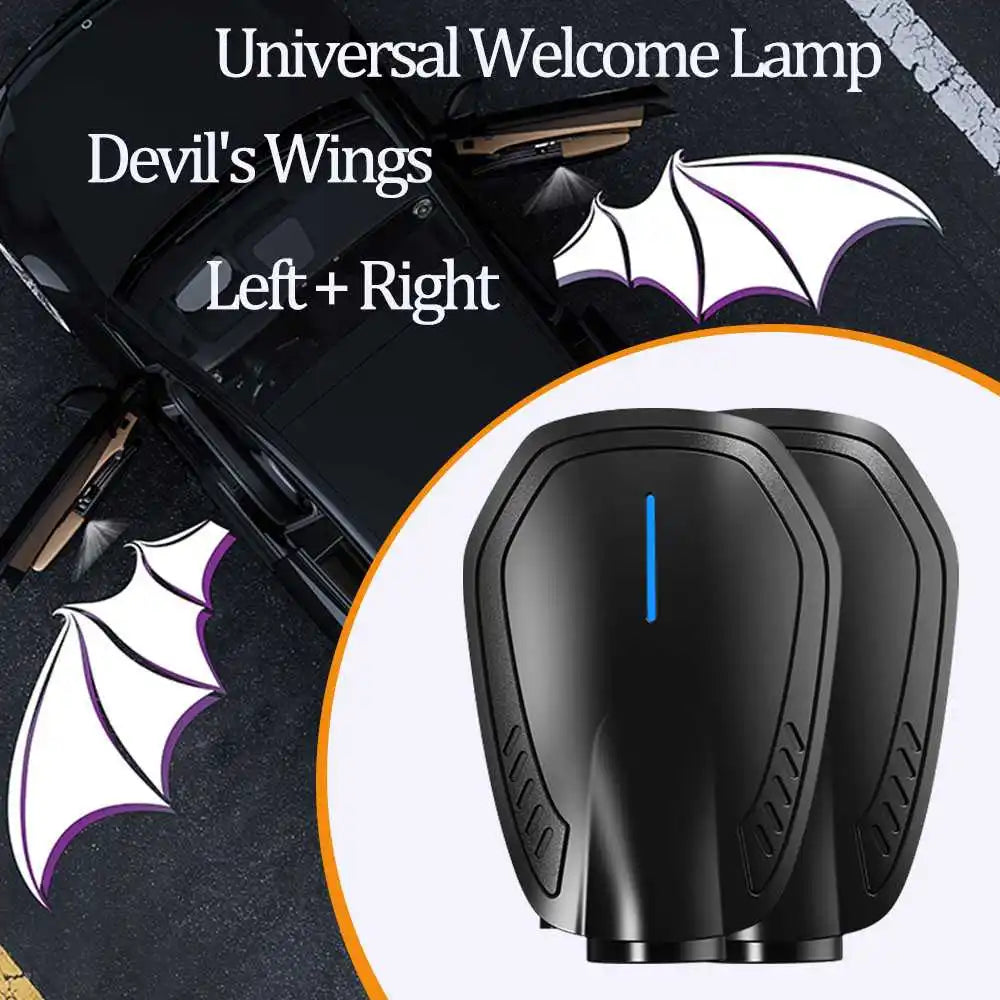 2pcs Angel Wings Devil's Rechargeable Led Car By Laser Projector Wireless Courtesy Lamp For Lacetti