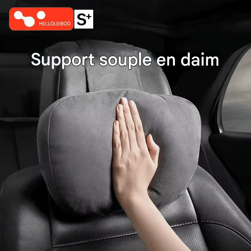 🏷️Appuie-tête voiture LEIBOO en mousse mémoire – Coussin de soutien cervical doux et réglable