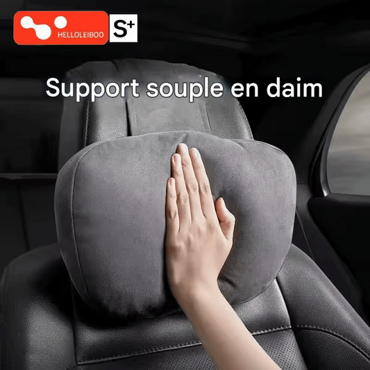 🏷️Appuie-tête voiture LEIBOO en mousse mémoire – Coussin de soutien cervical doux et réglable