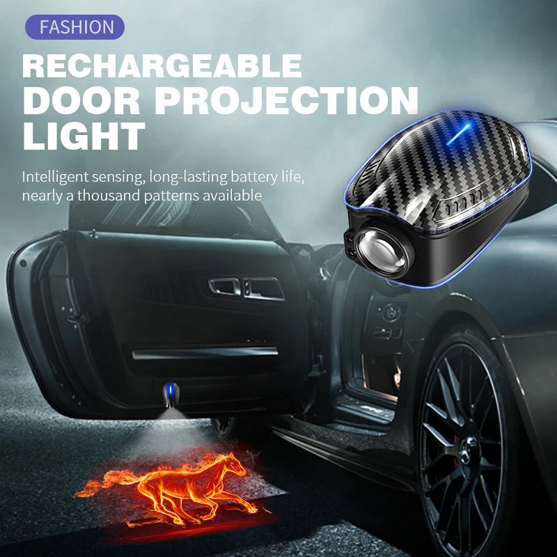 2pcs Angel Wings Devil's Rechargeable Led Car By Laser Projector Wireless Courtesy Lamp For Lacetti