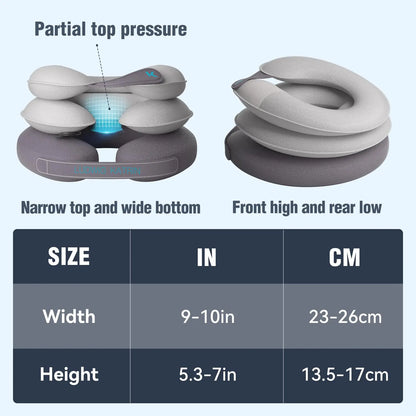 Cervical Neck Traction Device- Inflatable Neck Stretcher Pillow for Instant Neck Decompression-Support Brace for Home Travel Use
