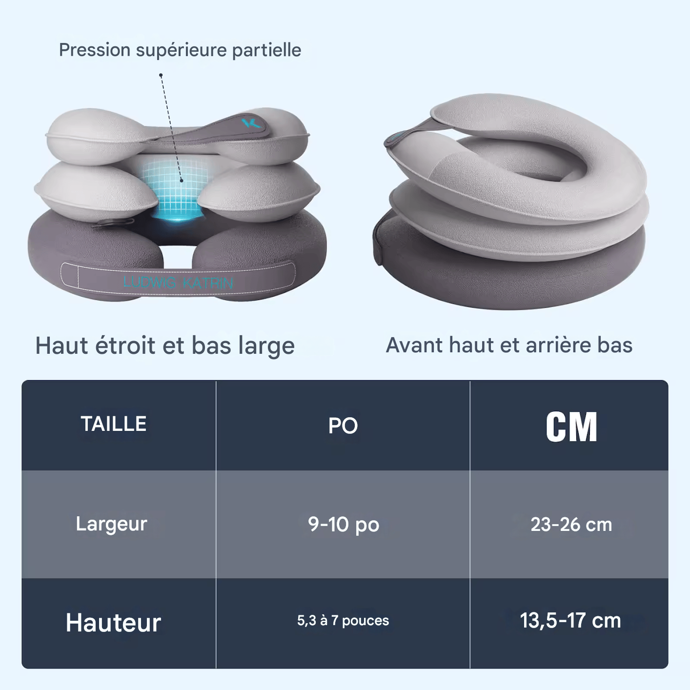 🏷️Appareil de Traction Cervicale Gonflable – Oreiller Décompresseur pour le Cou à Domicile et en Voyage