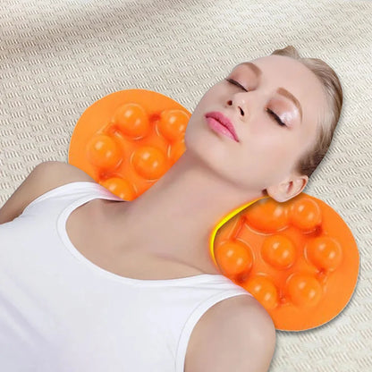 Cervical Traction Device Ergonomic Trigger Point Massager Tool Portable Cervical Spine Massage Pillow for Neck Shoulder Back