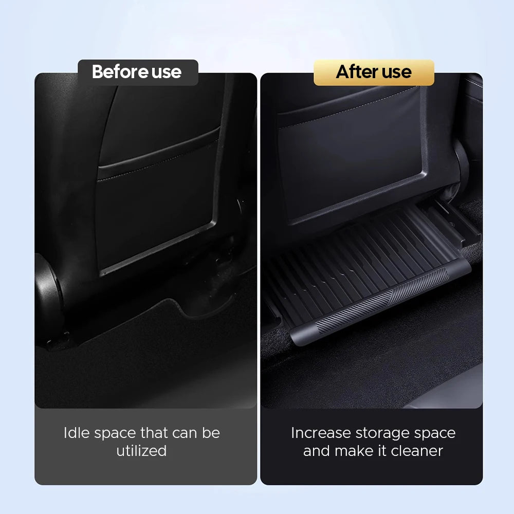 Under Seat Storage Box for Tesla Model Y 2020-2024 Centrol Console Organizer Accessories Underseat Hidden Store Space Bin