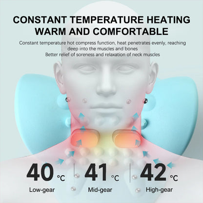 Neck Stretching Massager Neck Shoulder Stretcher EMS Cervical Chiropractic Traction Massage Pillow Cervical Spine Alignment