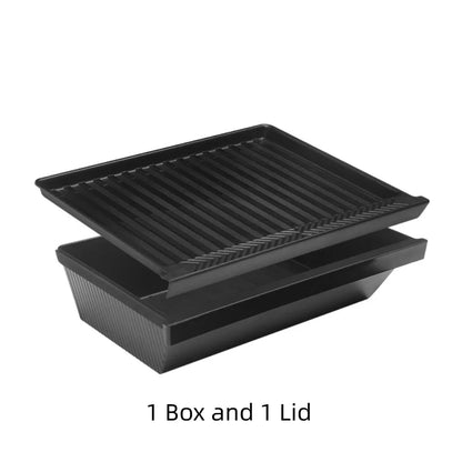 Front Under Seat Storage Box for Tesla Model Y Model X 2020-2024 Accessories Under Seat Storage Box ABS+TPE Double Hidden