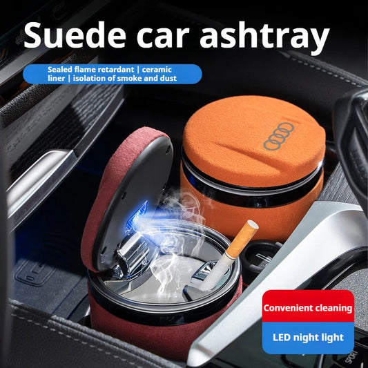 Car ashtray Car tip fur ashtray portable smokeless with LED light indication For Audi A3 A4 A5 A6 A7 Q3 Q5 Q7 S3 S4 S5