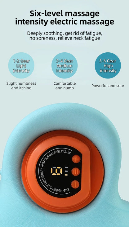 Electric Neck Stretcher Pulse Cervical Traction Relax Heating Cervical Chiropractic Traction Pillow Neck Head Acupoint Massage