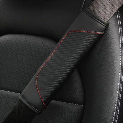 🏷️Protège-ceinture en cuir PU carbone – 1 ou 2 pièces | Rembourrage confort antidérapant pour ceinture de sécurité | WUINMG