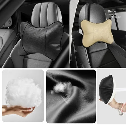 Coussin Cervical de Voiture – 1 Pièce | Simili Cuir Double Face | Appui-Tête Universel pour Soulager les Douleurs au Cou