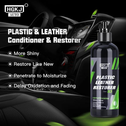 300ML Car Interior Plastic Restorer Liquid Leather Seat Spray Restoration Coat Wax Car Care Product Plastics Renovator HGKJ S3