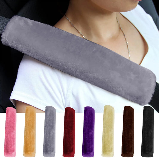 🏷️Lot de 2 Protège-Épaules pour Ceinture de Sécurité – Coussins en Fausse Laine de Mouton, Ultra-Doux, Universels pour Voiture, Sac à Dos ou Valise
