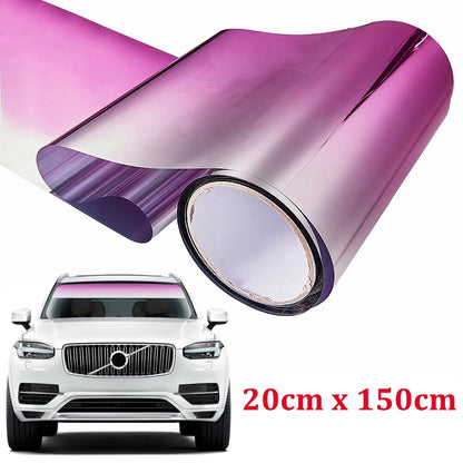 🏷️Film Pare-Soleil Dégradé pour Pare-Brise Avant – Autocollant Adhésif Anti-UV, Couleur Changeante, 20×150 cm