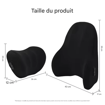 🏷️Coussin Massant Électrique Voiture – Appui-Tête et Soutien Lombaire Vibrant pour Siège Auto, LIVIAUTOLIFE