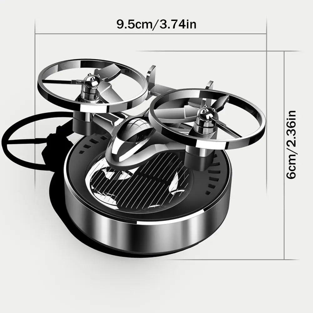 Solar Powered Rotation Helicopter Solar Aromatherapy Car Air Freshener Alloy Fragrance Auto Aroma Diffuser ﻿