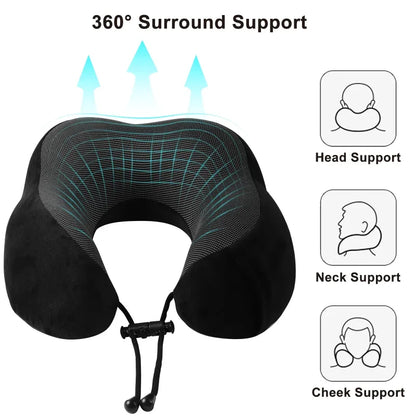 Coussin Cervical en Mousse à Mémoire de Forme – Oreiller de Voyage en U | Soutien Doux pour la Nuque | Santé & Massage Cervical