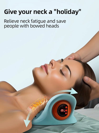 Electric Neck Stretcher Pulse Cervical Traction Relax Heating Cervical Chiropractic Traction Pillow Neck Head Acupoint Massage