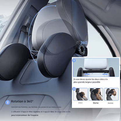 🏷️Appuie-tête Latéral ROOLAEFOO – Coussin de Cou pour Siège Passager, Repose-Tête pour Longs Trajets Auto