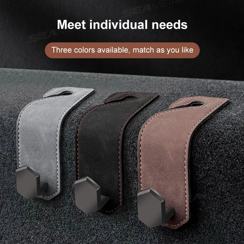 SEAMETAL Car Headrest Hooks Hanger Auto Seat Back Organizer Holder Clips 20KG Large Load Bearing for Car Interior Accessories