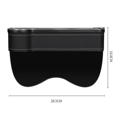 Organiseur de siège à fente pour véhicule, porte-cartes, téléphone, bouteille, gobelet, boîte de rangement pour voiture avec 2 chargeurs USB, LED colorée pour espace de siège