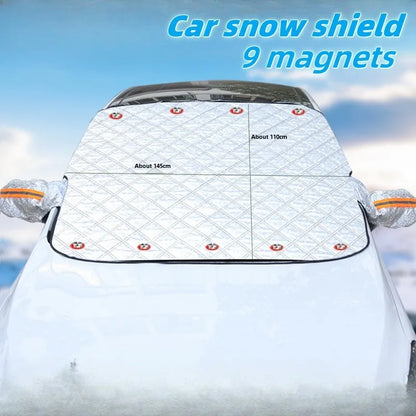 🏷️Bâche Pare-Brise Anti-Neige Voiture avec Aimants – Protection Hiver & Été, Anti-Givre et Pare-Soleil, Polyester Imperméable