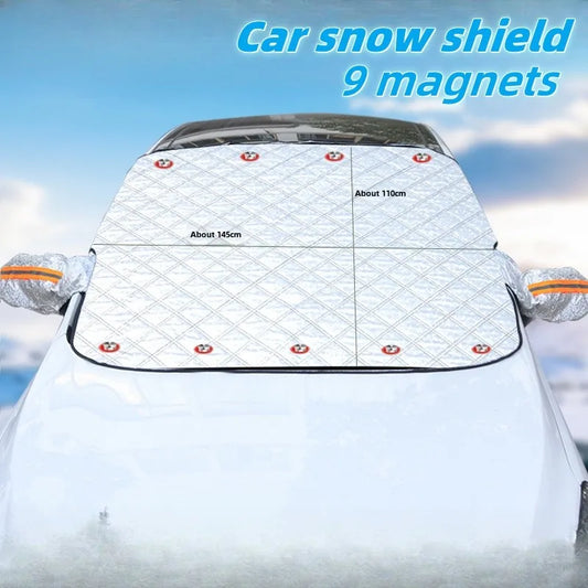 🏷️Bâche Pare-Brise Anti-Neige Voiture avec Aimants – Protection Hiver & Été, Anti-Givre et Pare-Soleil, Polyester Imperméable