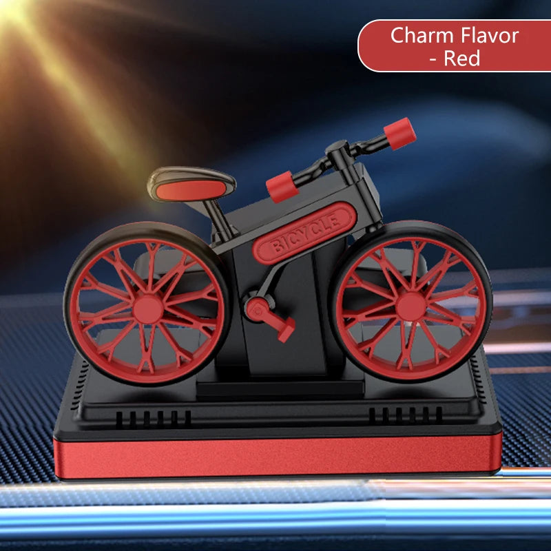 Solar car air fresheners rotating bicycle decoration bike diffuser perfume accessories energy power aroma ornament fragrance fun