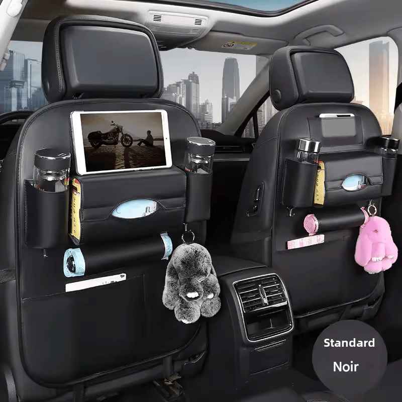 🏷️Organisateur de Rangement Dossier de Siège Voiture 1/2 – Universel en Cuir PU, Boîte de Rangement Multifonction, Poche de Rangement Auto