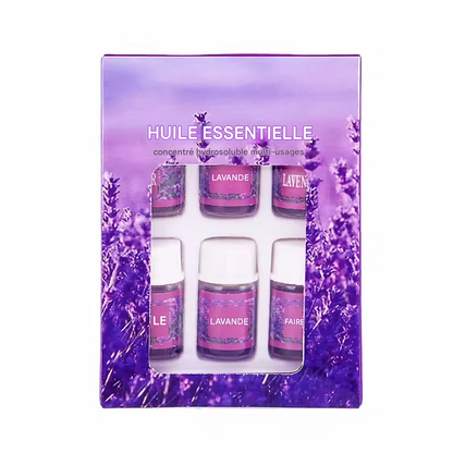 Coffret 6 Huiles Essentielles – Parfums Solubles dans l’Eau – Pour Diffuseur, Humidificateur, Parfum Voiture ou Recharge Désodorisant