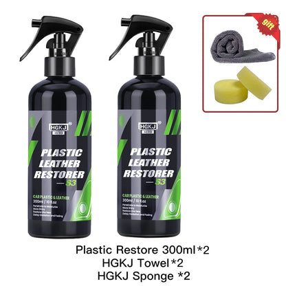 300ML Car Interior Plastic Restorer Liquid Leather Seat Spray Restoration Coat Wax Car Care Product Plastics Renovator HGKJ S3