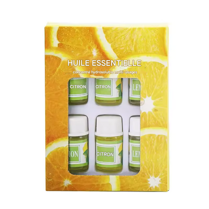 Coffret 6 Huiles Essentielles – Parfums Solubles dans l’Eau – Pour Diffuseur, Humidificateur, Parfum Voiture ou Recharge Désodorisant
