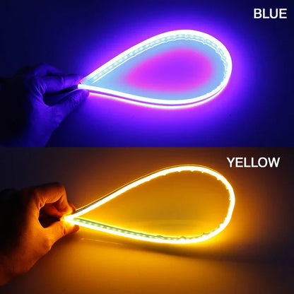 2Pcs 12V Led Guide Strip Headlight for Car Daytime Running Lights Turn Signal Bulb DRL Sequential Switchback 30cm/45cm/60cm
