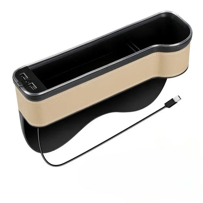 🏷️Boîte de Rangement pour Siège Auto avec Charge Rapide USB et Éclairage RGB 7 Couleurs – Organiseur Multifonction en Similicuir