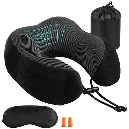 Coussin Cervical en Mousse à Mémoire de Forme – Oreiller de Voyage en U | Soutien Doux pour la Nuque | Santé & Massage Cervical